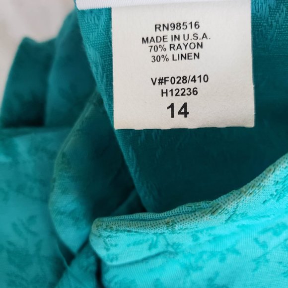 Coldwater Creek Teal Embroidered dress - Picture 8 of 9